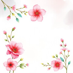 Fototapeta premium pink background with flowers