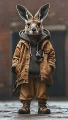 Animals wearing fashionable clothes