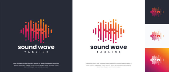 Sound wave logo design template. Music audio wave logo design vector icon