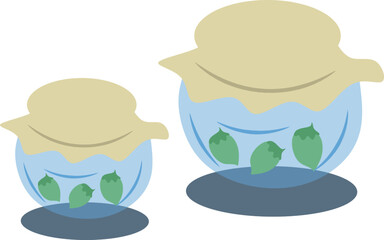 pickles in a container clipart drawing
