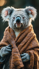 Naklejka premium Animals wearing fashionable clothes
