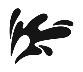 Black water splash splattering droplets