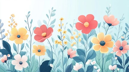 Vibrant spring flowers in soft pastel colors.