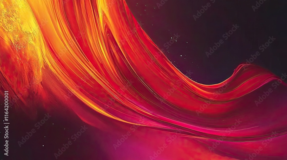 Aufkleber colorful waves swirl and flow against a dark backdrop, creating an energetic and captivating abstrac