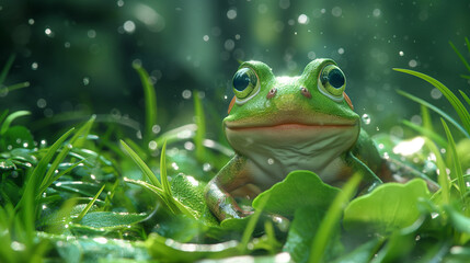 Obraz premium frog in the grass