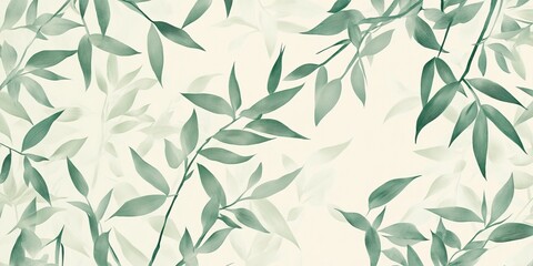 Bamboo pattern card design in jade green and ivory
