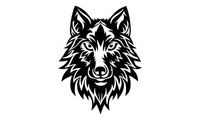 Wolf Head Silhouette Vector Sublimation
