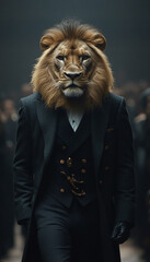 Abstract animals wearing fashionable clothes