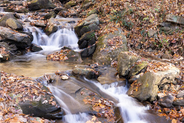Water cascading over rocks