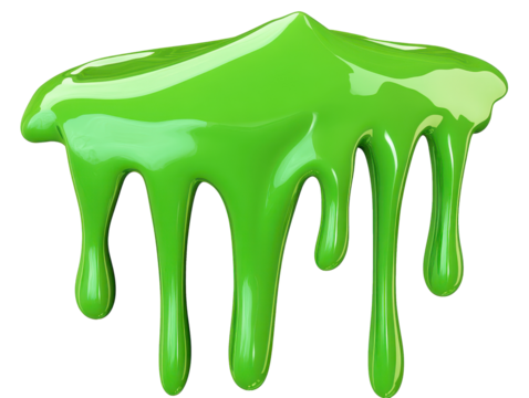 Isolated Green Dripping Slime