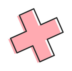 Fototapeta premium Cross plus groovy minimal element