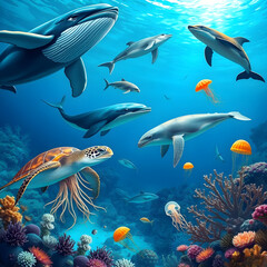 Obraz premium coral reef and fishes