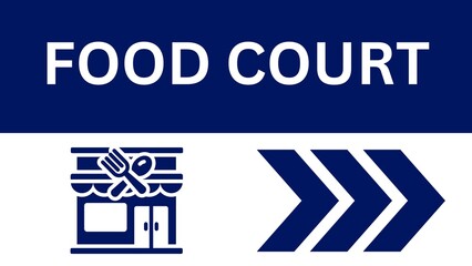 Food Court Sign Board for Hospital Clear and Professional Design for Cafeterias and Dining Areas, Durable and Easy-to-Read, Ideal for Healthcare Facilities and Public Spaces