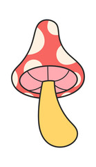 Groovy trippy fly agaric mushroom