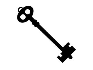 Key  black silhouette vector, Simple silhouette Design vector icon with white background