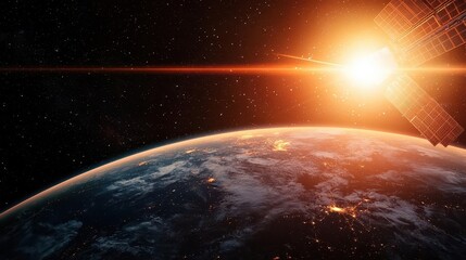 Obraz premium Spacecraft docking at a massive interstellar station glowing with energy, humanitys reach expanded, anticipation, future, potential