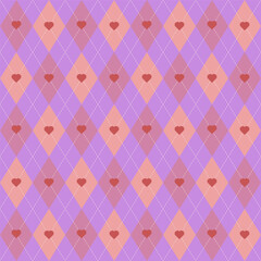 Valentine's day Argile Seamless Pattern with repeating Hearts. Digital paper. Scrapbook paper.