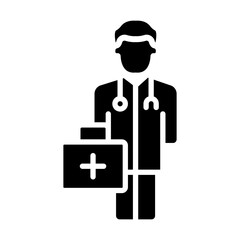Men Doctor Vector Glyph Icon Design