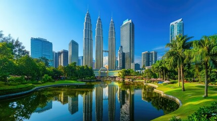 Stunning Urban Landscape of Petronas Towers and City Skyline