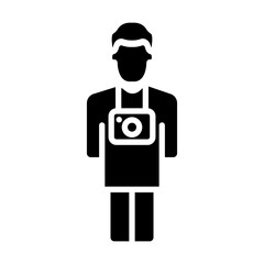Men Photographer Working Vector Glyph Icon Design
