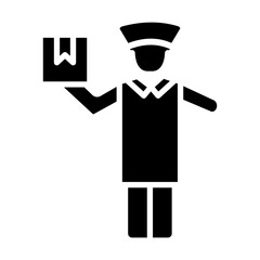 Postman Working Vector Glyph Icon Design