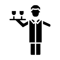 Man Hotel Service Vector Glyph Icon Design