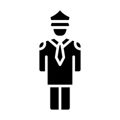 Man Policeman Working Vector Glyph Icon Design