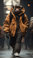 Animals wearing fashionable clothes