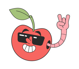 Funky cool apple groovy character