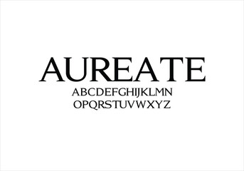 Aureate font for logo and headline. Isolated vector typeset