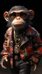 Animals wearing fashionable clothes