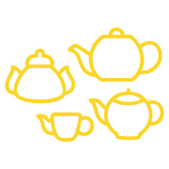 Minimilist Teapot icon set illustration