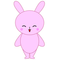 嬉しそうな笑顔のウサギのイラスト