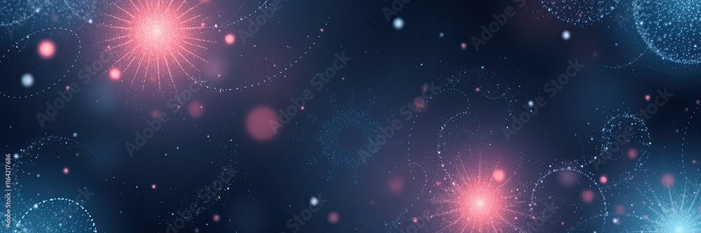 Poster a vibrant display of colorful orbs and luminous stars fills the dark backdrop, creating a captivatin