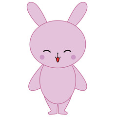 嬉しそうな笑顔のウサギのイラスト