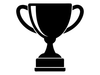  trophy black silhouette vector, Simple silhouette Design vector icon with white background