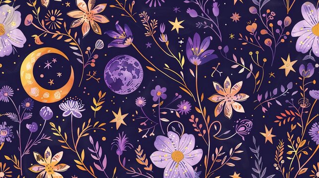 celestial seamless pattern wallpaper