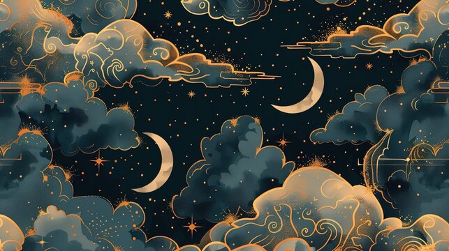 celestial seamless pattern wallpaper