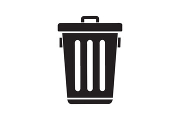simple and unobtrusive Trash Bin dust bin vector silhouette illustration isolated in white background
