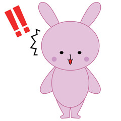 驚いたウサギさんのイラスト
