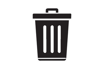 simple and unobtrusive Trash Bin dust bin vector silhouette illustration isolated in white background
