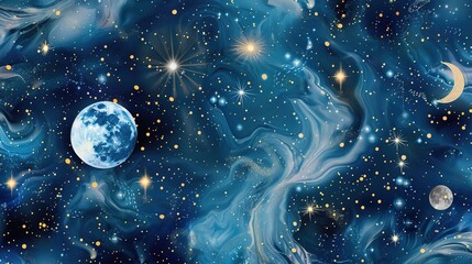 celestial seamless pattern wallpaper