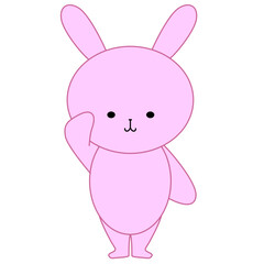 Obraz premium 敬礼するウサギのイラスト