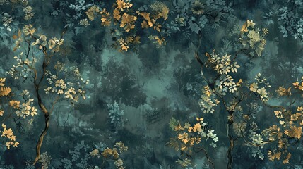 enchanted wood seamless pattern wallpaper