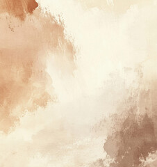 Fototapeta premium Soft dusty beige and light sepia watercolor texture. Abstract art background featuring gentle brush strokes and artistic splashes. Blank template design.