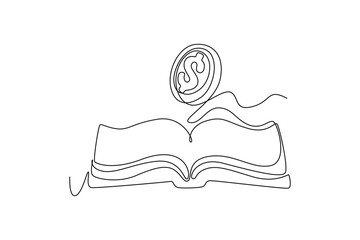 Financial literacy concept. Single line draw design vector graphic illustration.	