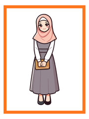 Muslim girl vector in style