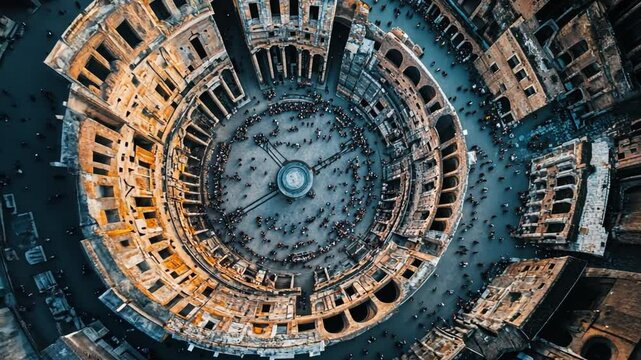 Explore the captivating allure of this unique circular structure. This image highlights its architectural beauty and historical relevance. Perfect for creative projects. Generative AI