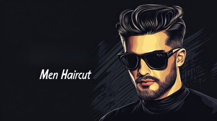 Stylish man with trendy haircut and sunglasses.