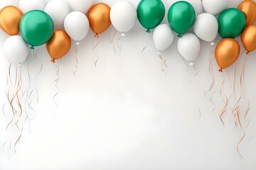  Indian Independence Day with Vibrant Tricolor Balloons background 